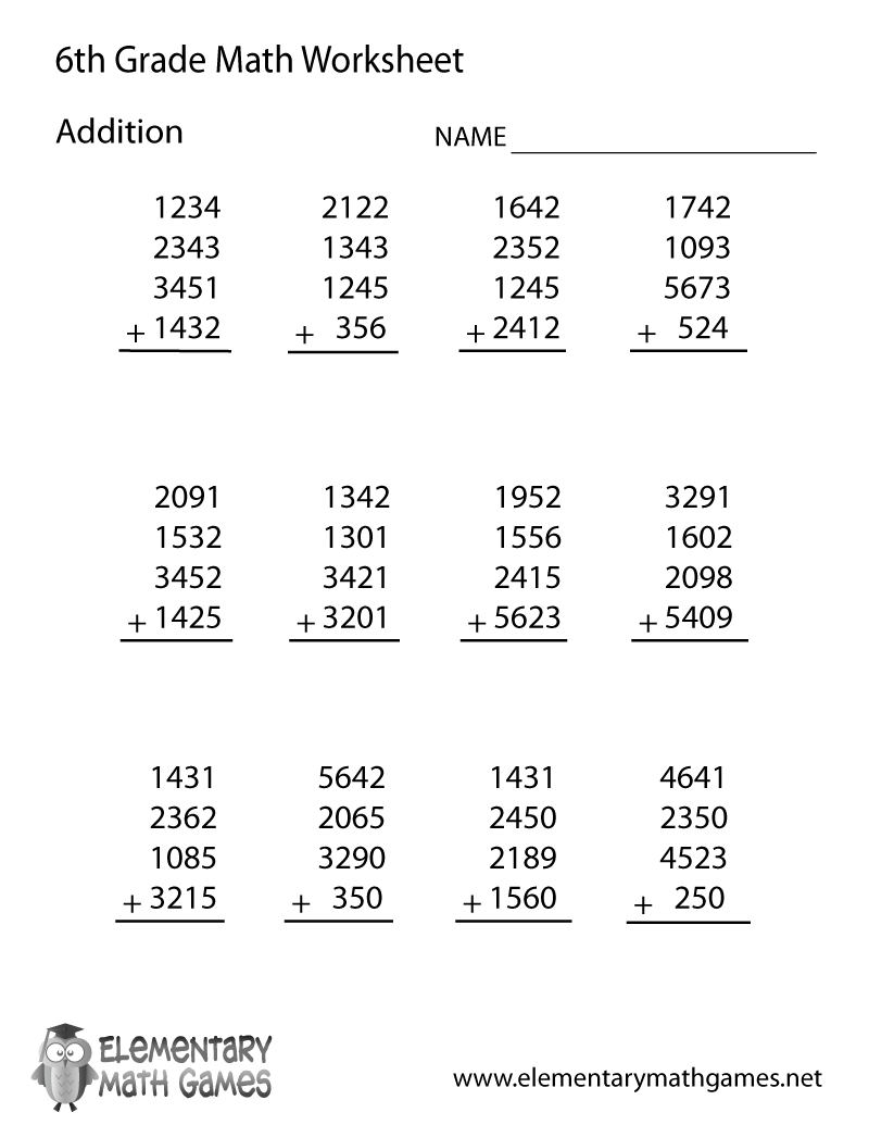 6th Grade Algebra Worksheets