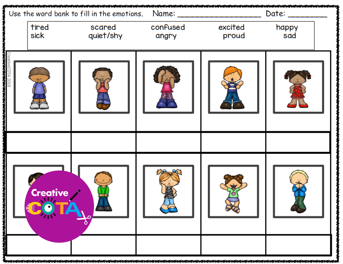 Social Emotional Learning Worksheets And Activities Made By Teachers Free Fall Cut And Paste Worksheets Identifying Emotions Smart Cookie Printables