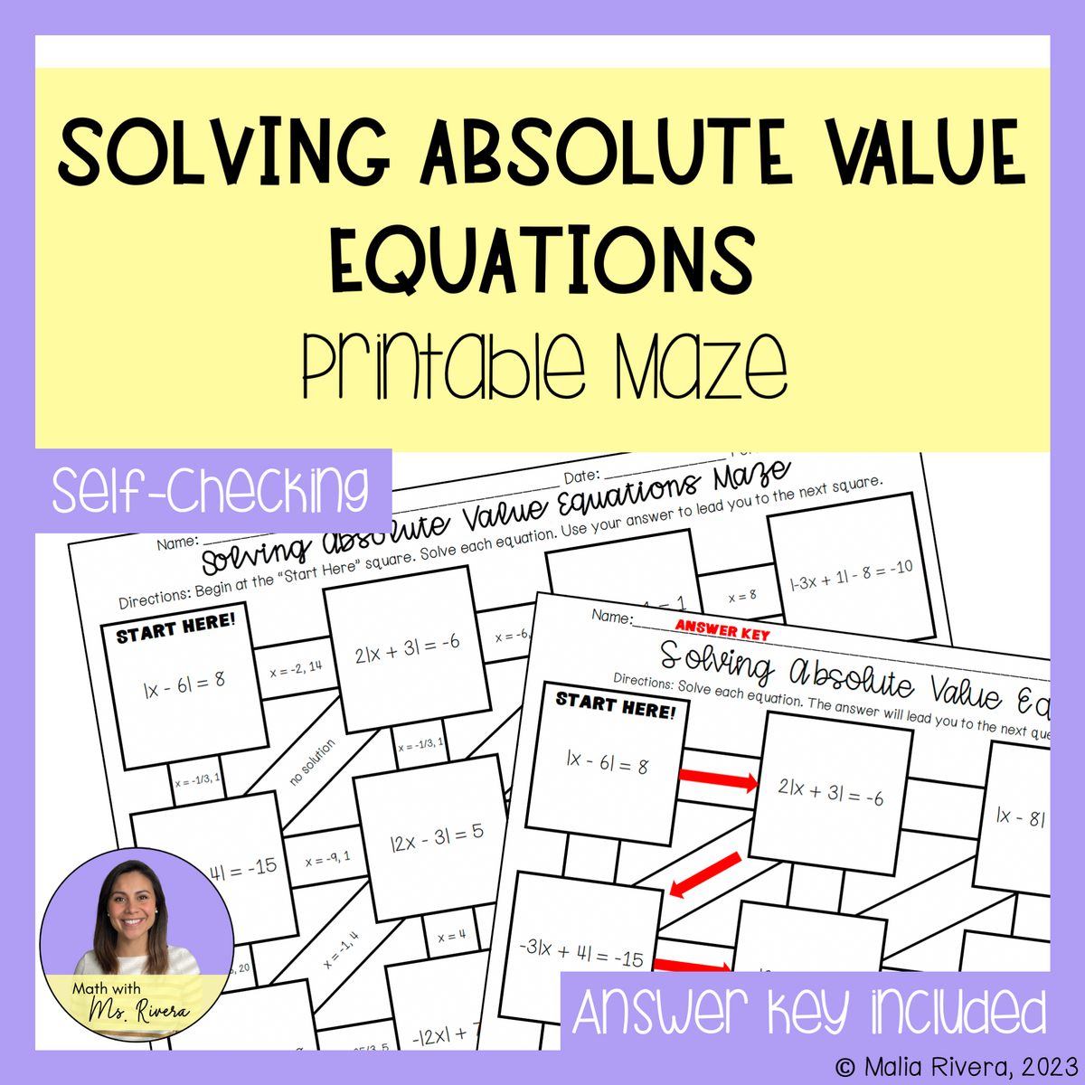 Solving Absolute Value Equations Maze Worksheet Made By Teachers Solving Absolute Value Equations Maze Worksheet Made By Teachers