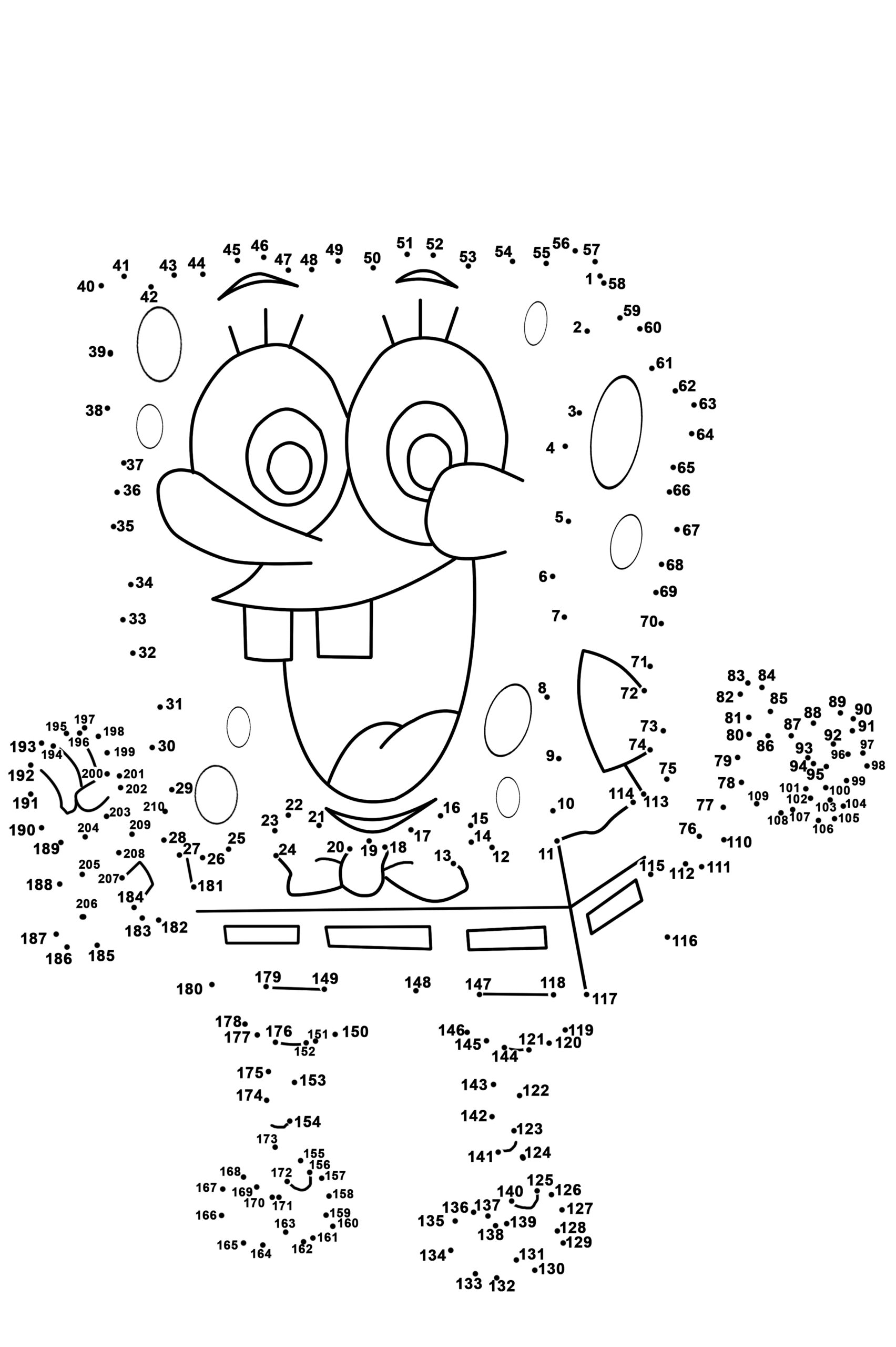 Spongebob Dot To Dot Coloring Page Free Printable