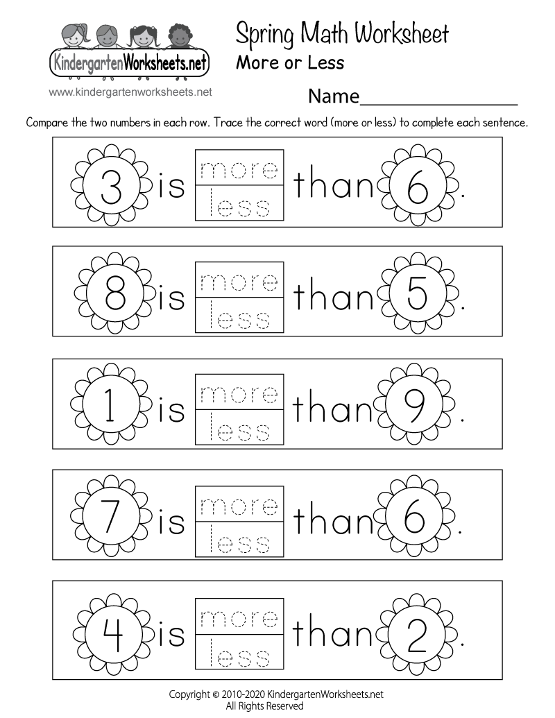 Spring Math Worksheet Free Printable Digital PDF Printable Kindergarten Math Worksheets PDF Free Download