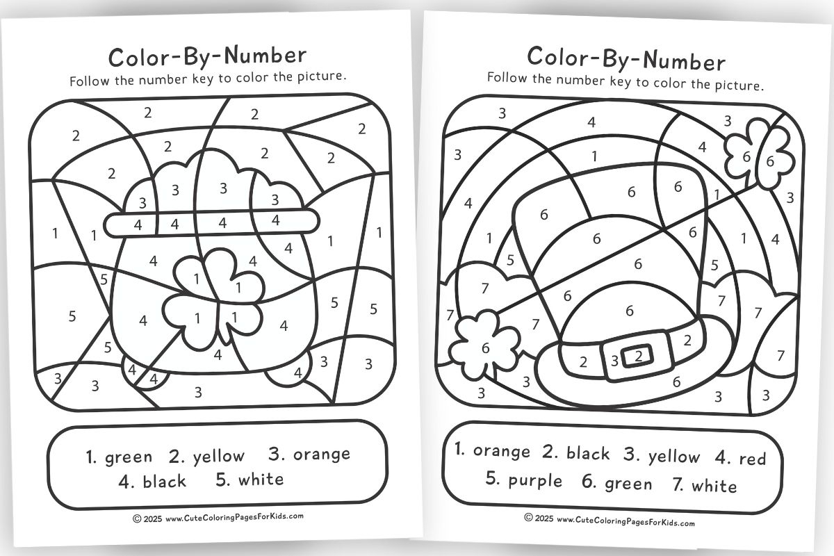 St Patrick S Day Color By Number Printables Cute Coloring Pages For Kids