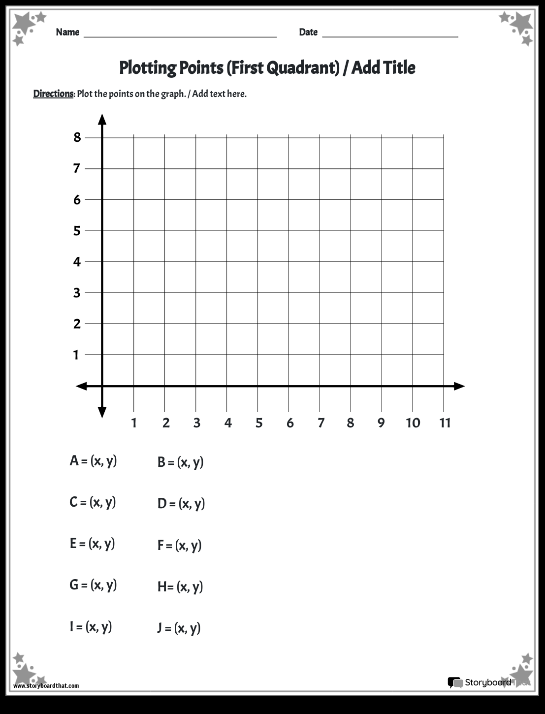 Storyboard That Create Coordinate Plane Worksheets Coordinate Plane Grid
