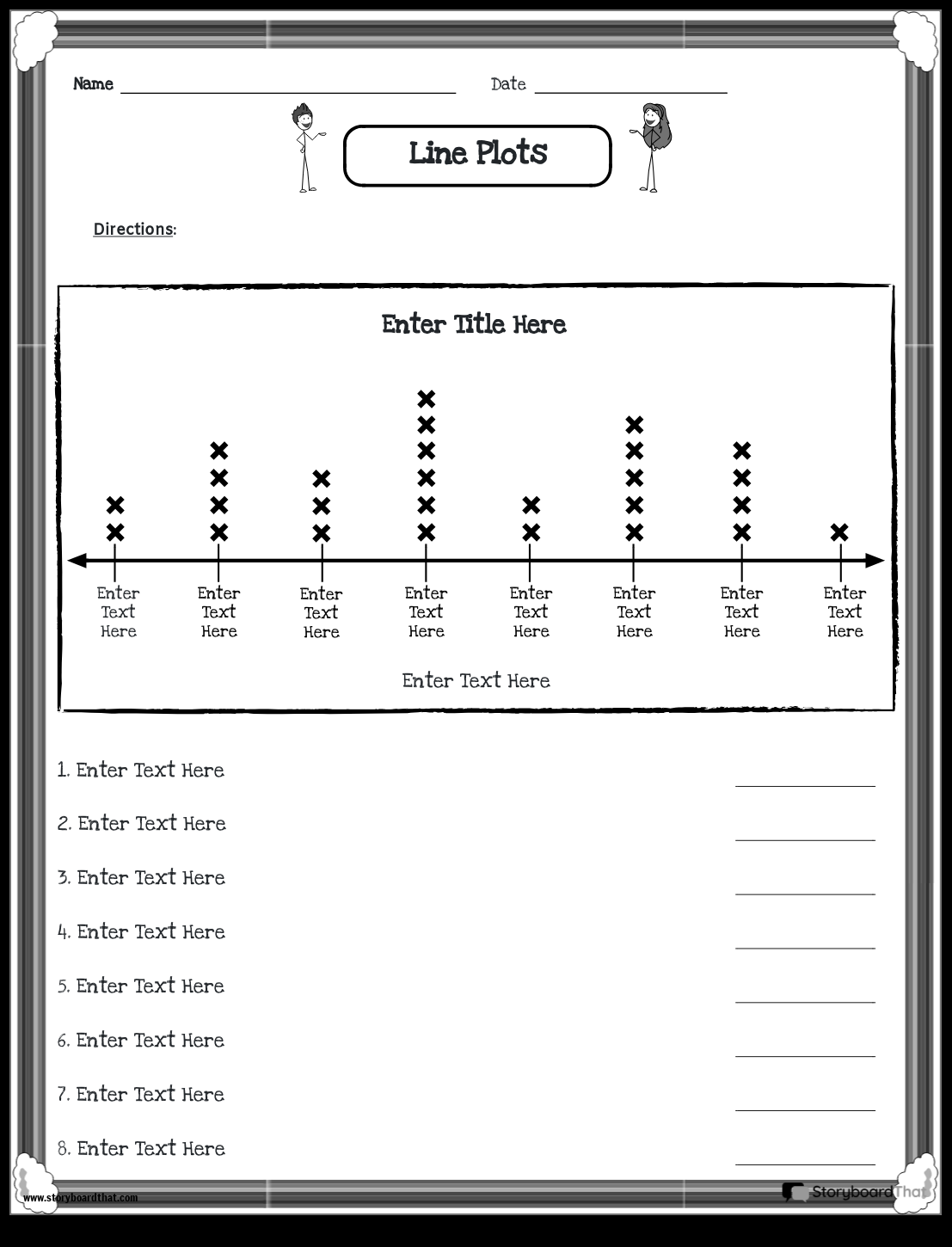 Storyboard That Free Line Plot Worksheets For Teachers