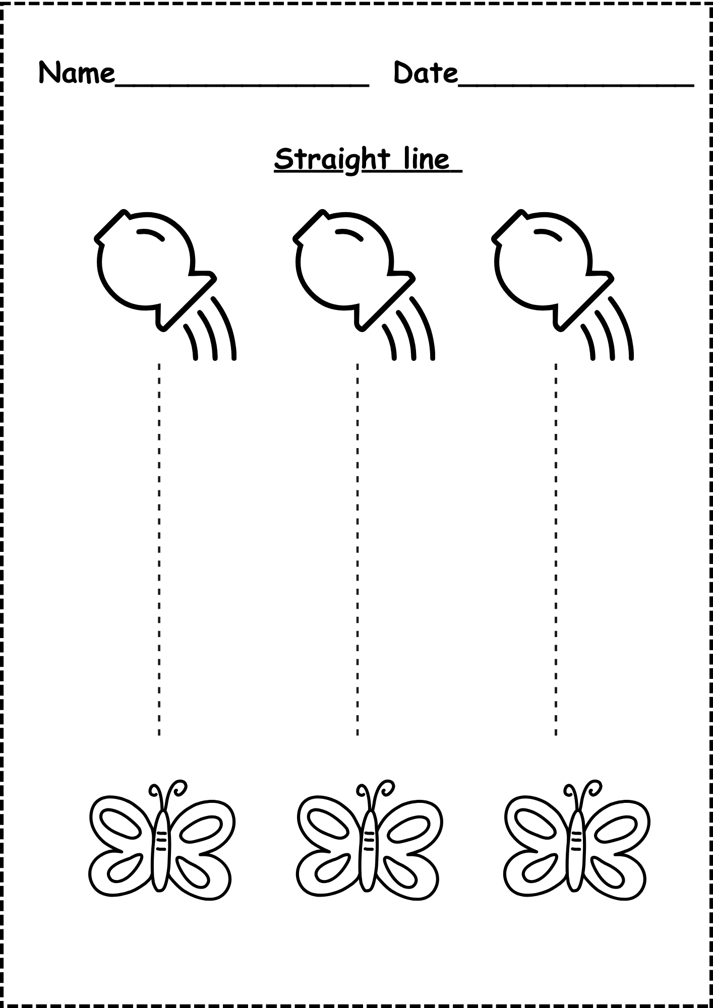 Straight Line Tracing Worksheets Pdf Free