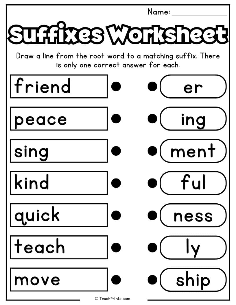 Suffix Worksheets 10 Free PDF Printables Teach Prints Prefixes Suffixes Worksheets Free From Storyboard That