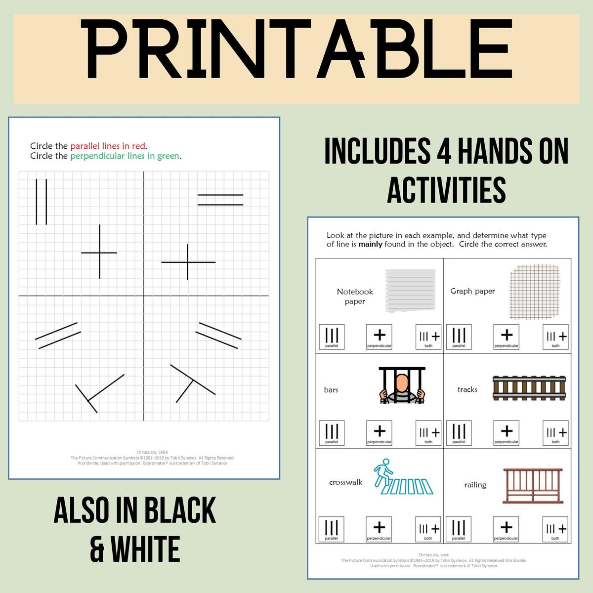 Super Simple Parallel Lines Perpendicular Lines Worksheets Special Education Special Needs For Special Kids Slanting Line Worksheet Free Printable KidsNex