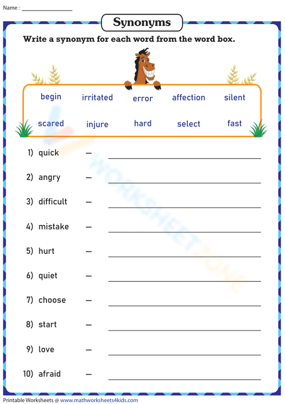 Synonyms And Antonyms Worksheets Synonyms And Antonyms Worksheets