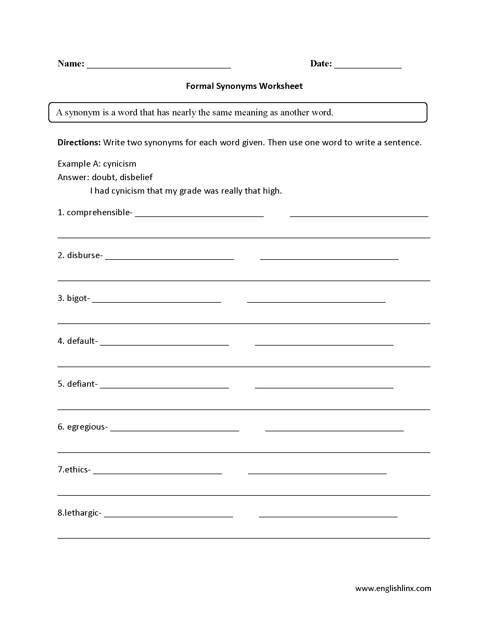 Synonyms Worksheets Free Printable Vocabulary Activities Synonyms Worksheets Free Printable Vocabulary Activities