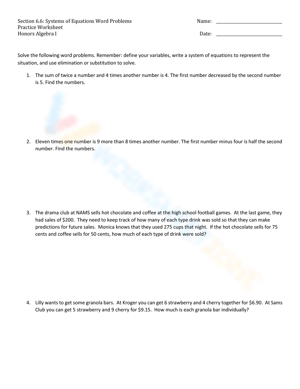 Systems Of Equations Word Problems Worksheets Systems Of Equations Word Problems Worksheets