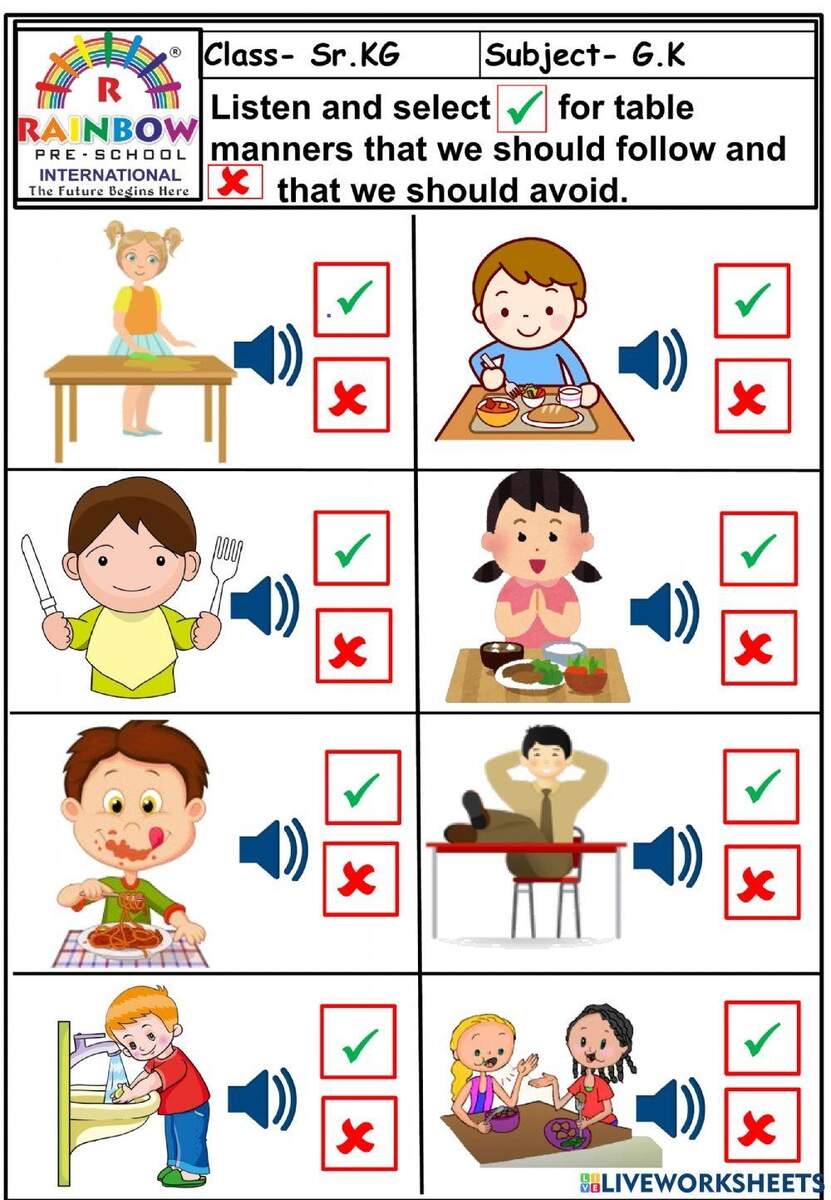 Table Manners ESL Worksheet By Sassouki Worksheets Library Polishing Etiquette Engaging Manners Worksheets For All Ages