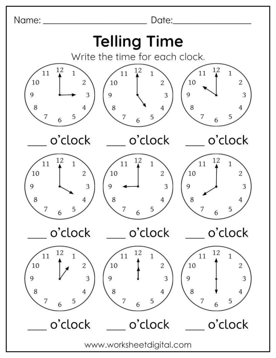 Telling Time Worksheet Digital Analog Clock Practice PDF Etsy Norway Telling Time Worksheet Digital Analog Clock Practice PDF Etsy Norway