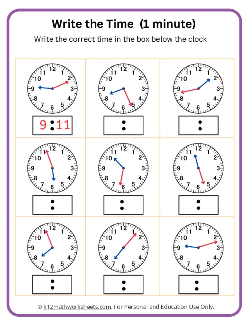 Telling Time Worksheets Telling Time Worksheet Digital Analog Clock Practice PDF Etsy Norway