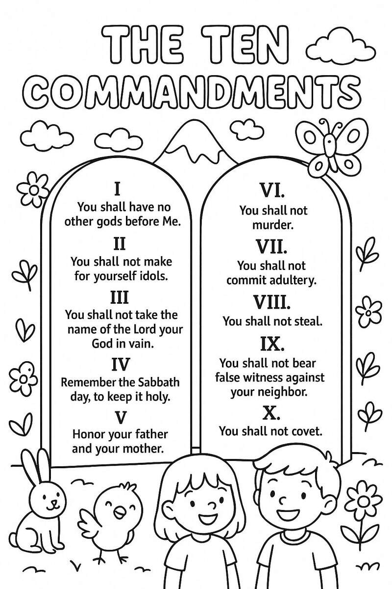 Ten Commandments Coloring Page Christian Bible Printable For Kids Sunday School Activity Sheet Religious Learning Worksheet Etsy Ten Commandments Coloring Page Christian Bible Printable For Kids Sunday School Activity Sheet Religious Learning Worksheet Etsy