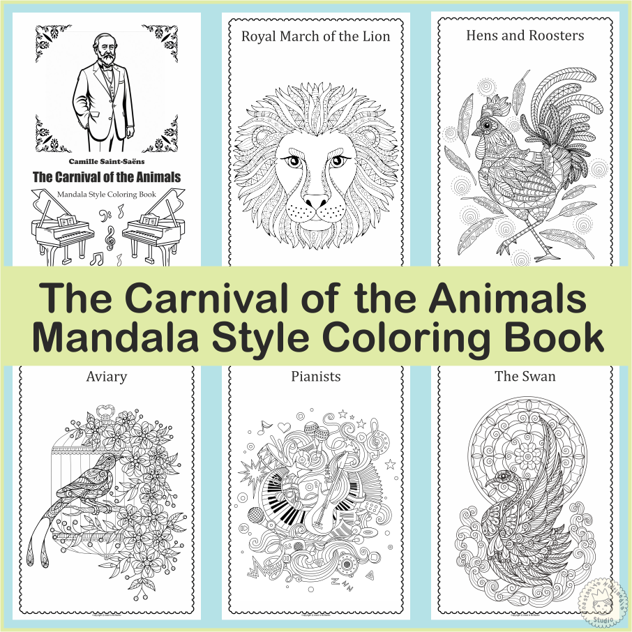 Carnival Of The Animals Coloring Pages With And Without QR Codes By Teach Simple