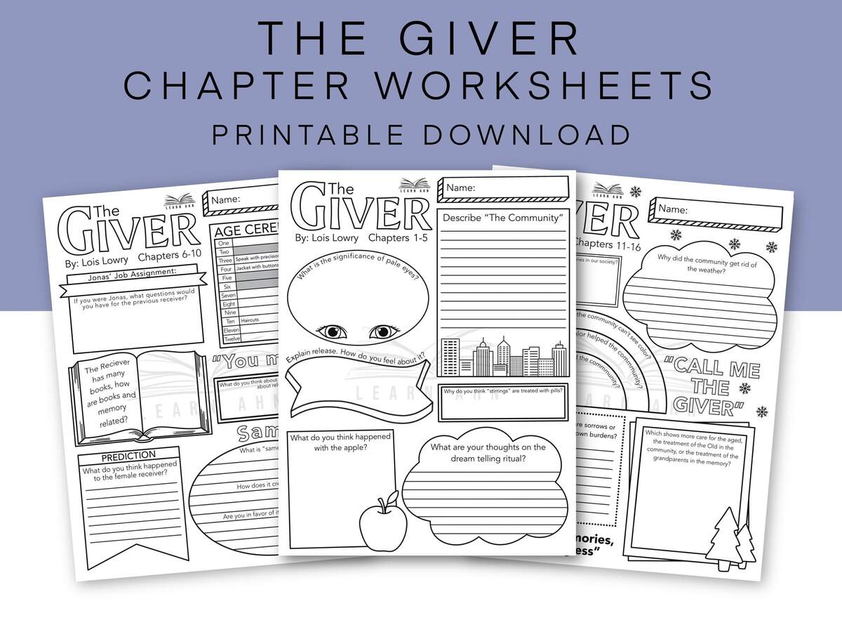 The Giver Novel Vocabulary Worksheet WordMint