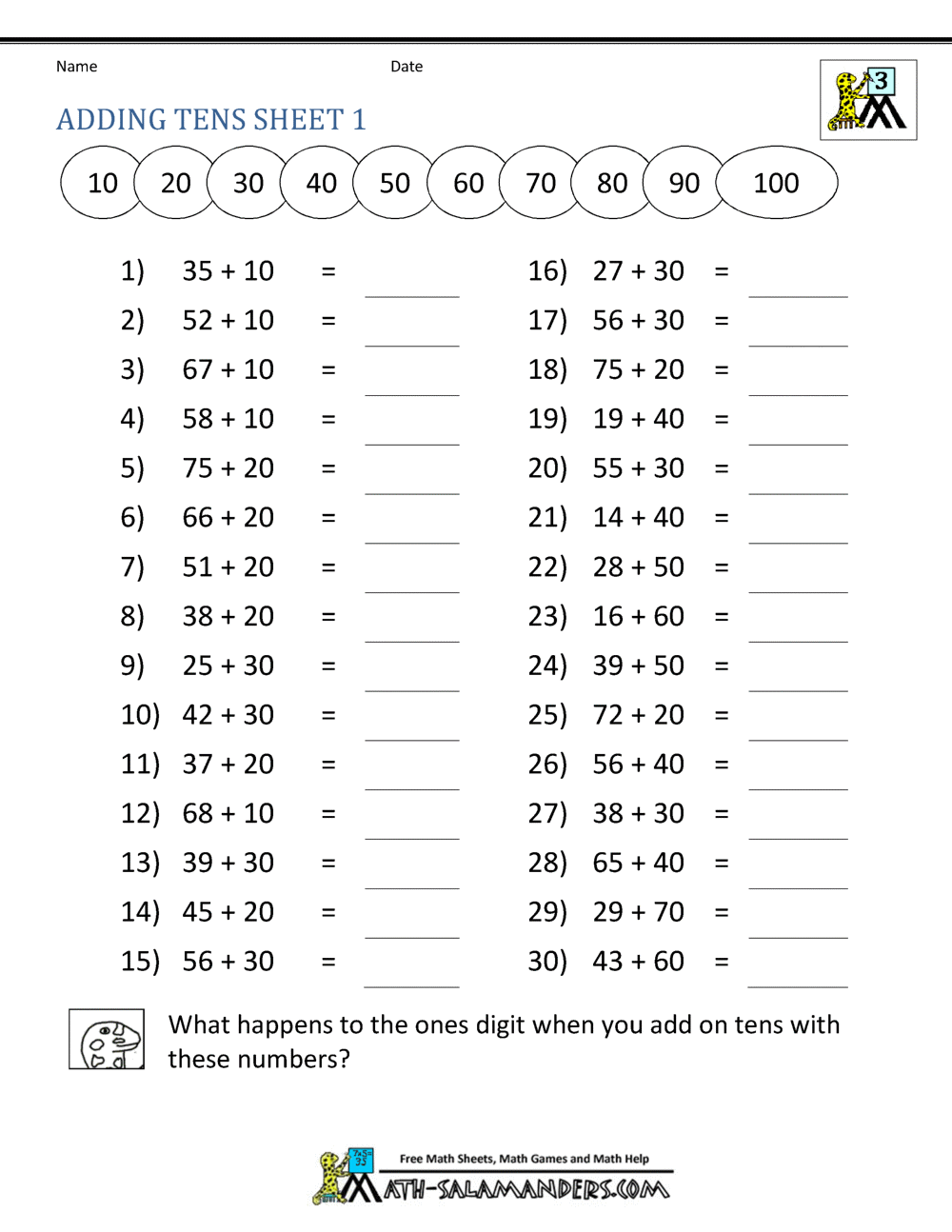 Third Grade Addition Worksheets Third Grade Multiplication Worksheet