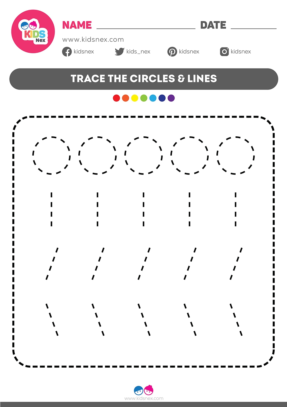Tracing Circles And Lines Free Printable KidsNex Tracing Circles And Lines Free Printable KidsNex