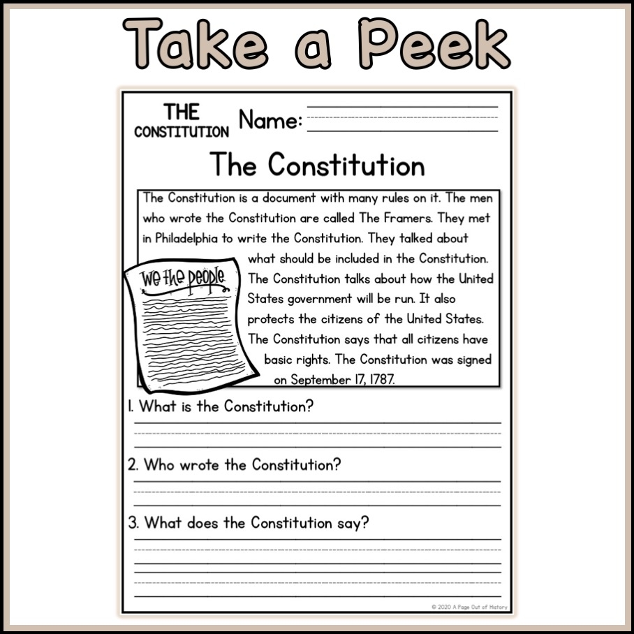 US Constitution Social Studies Reading Comprehension Passages K 2 Classful How I Teach 5th Grade Social Studies Thrive In Grade Five