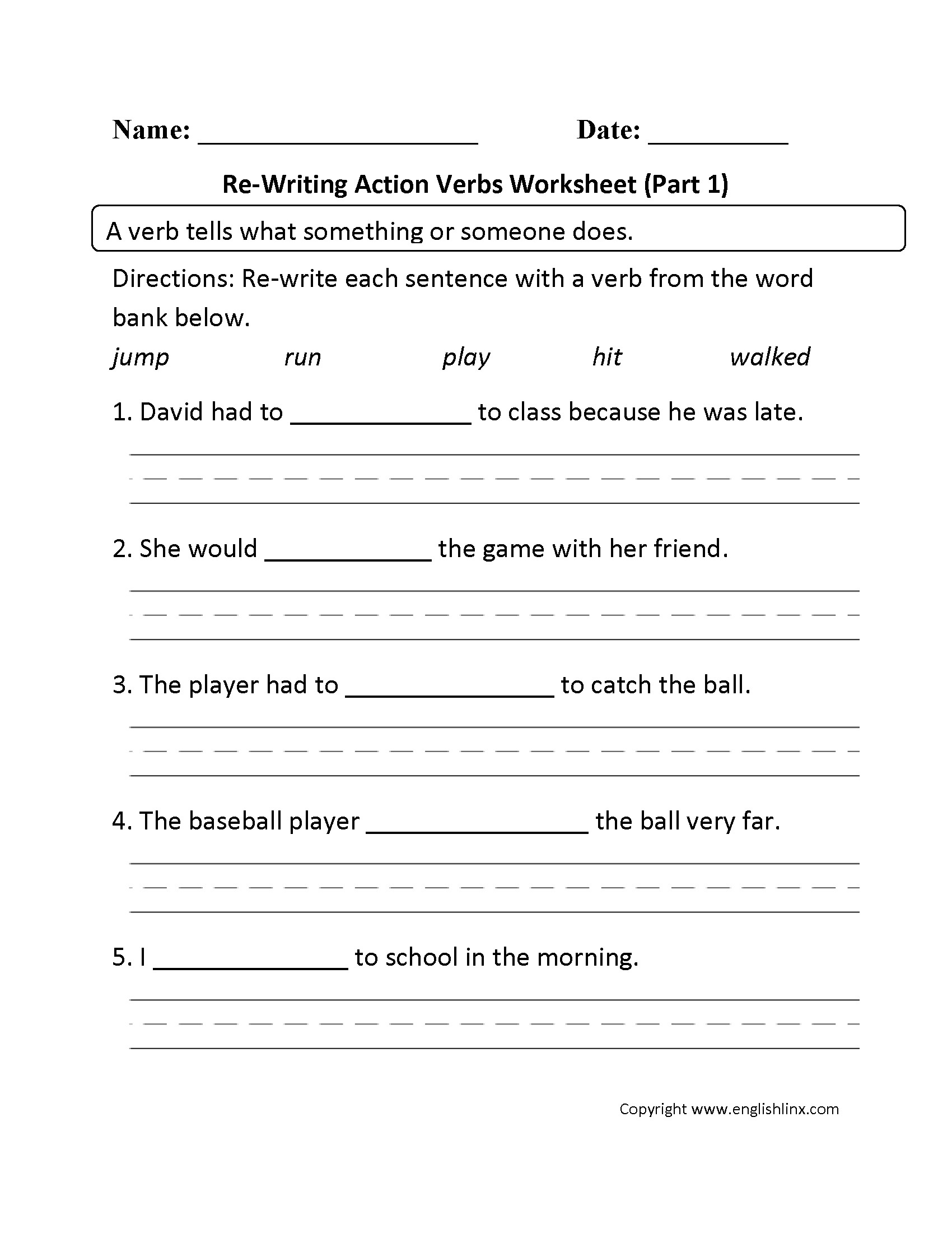 Verbs Worksheets Action Verbs Worksheets Linking Verbs And Helping Verbs 5 Worksheets Answer Key Grades 3 4 Made By Teachers