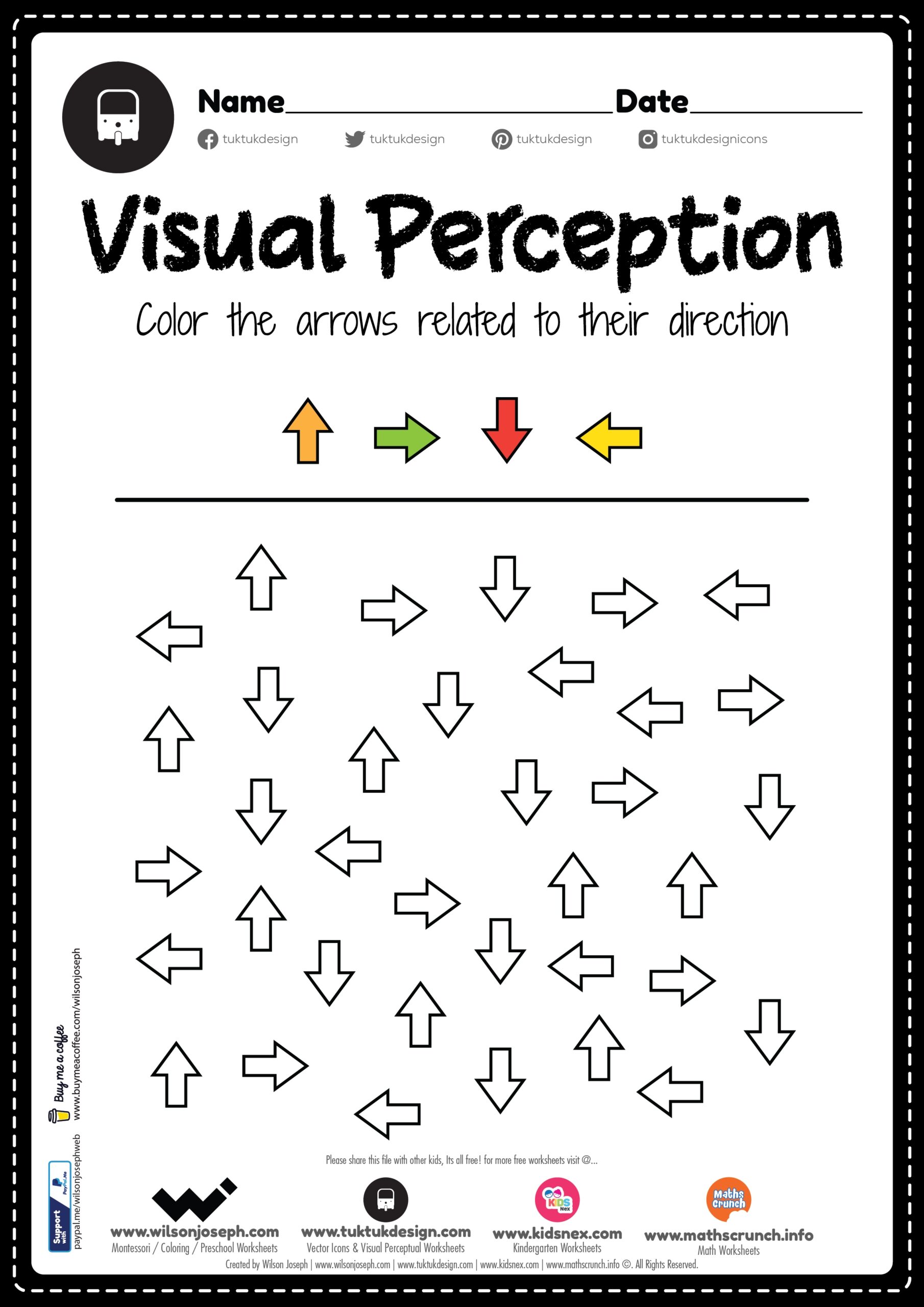 Visual Perceptual Skills Worksheet Free Printable PDF