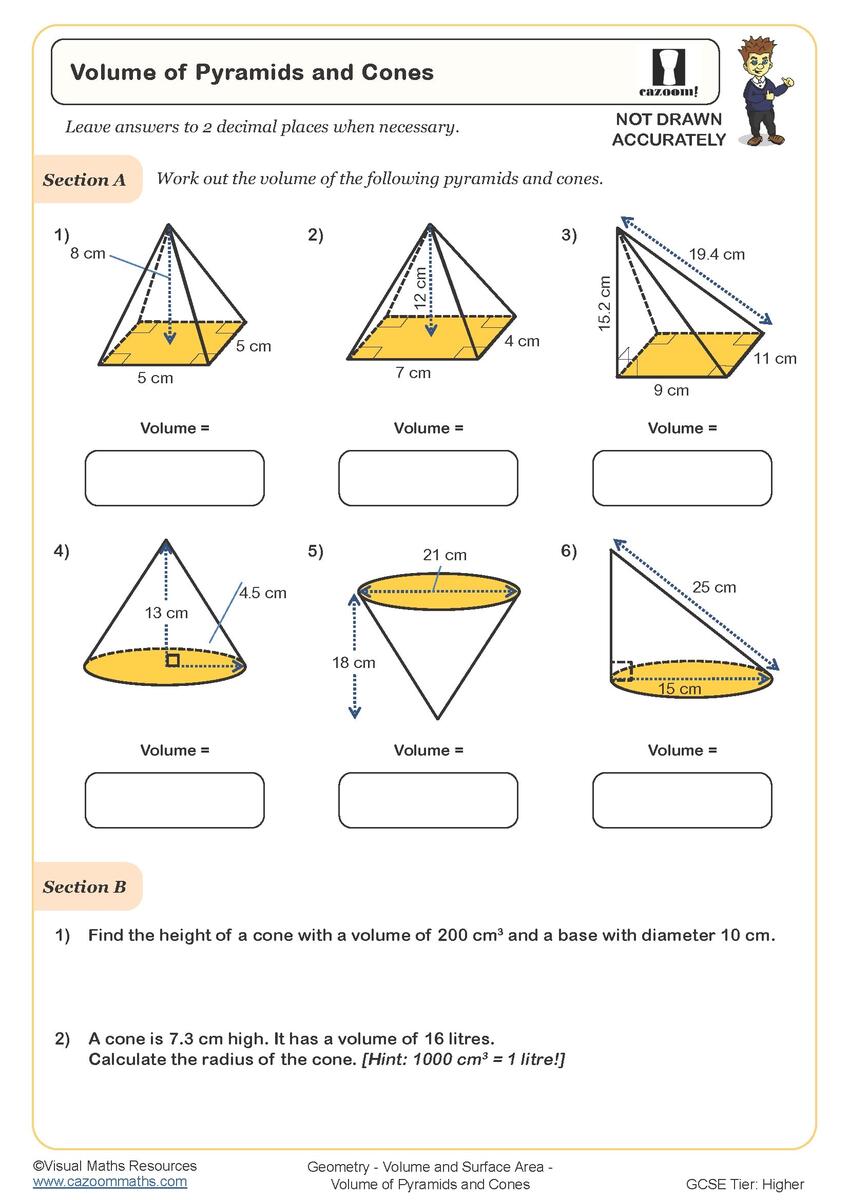 Surface Area And Volume Prisms And Pyramids Volume Worksheets Made By Teachers