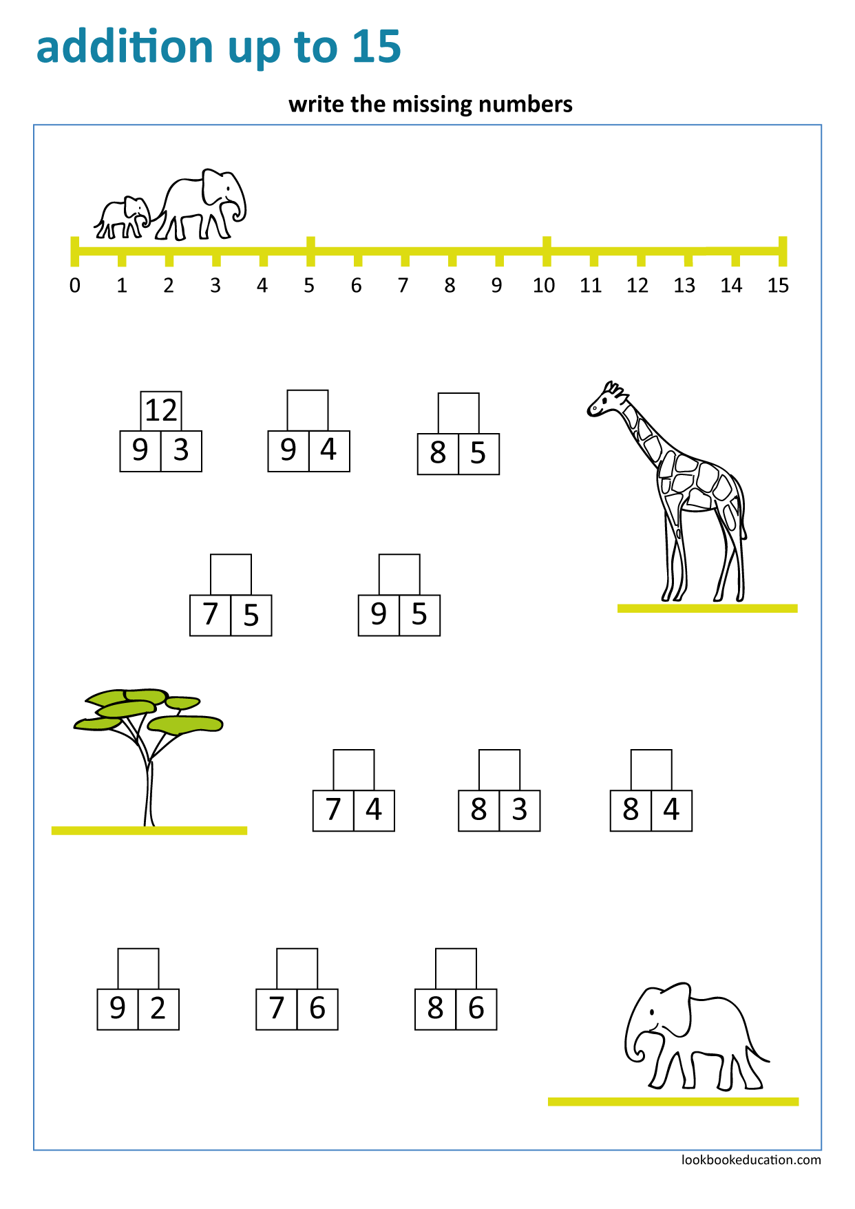 Worksheet Addition Up To 15 Lookbook Education Worksheets Library