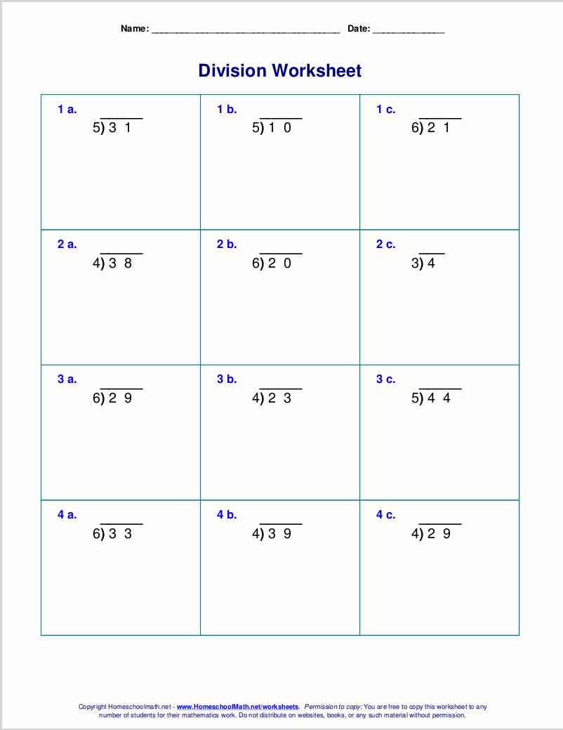 Division Worksheets Problems Free Printable Math Drills Free Printables Lettering SVG Files Tools Apps