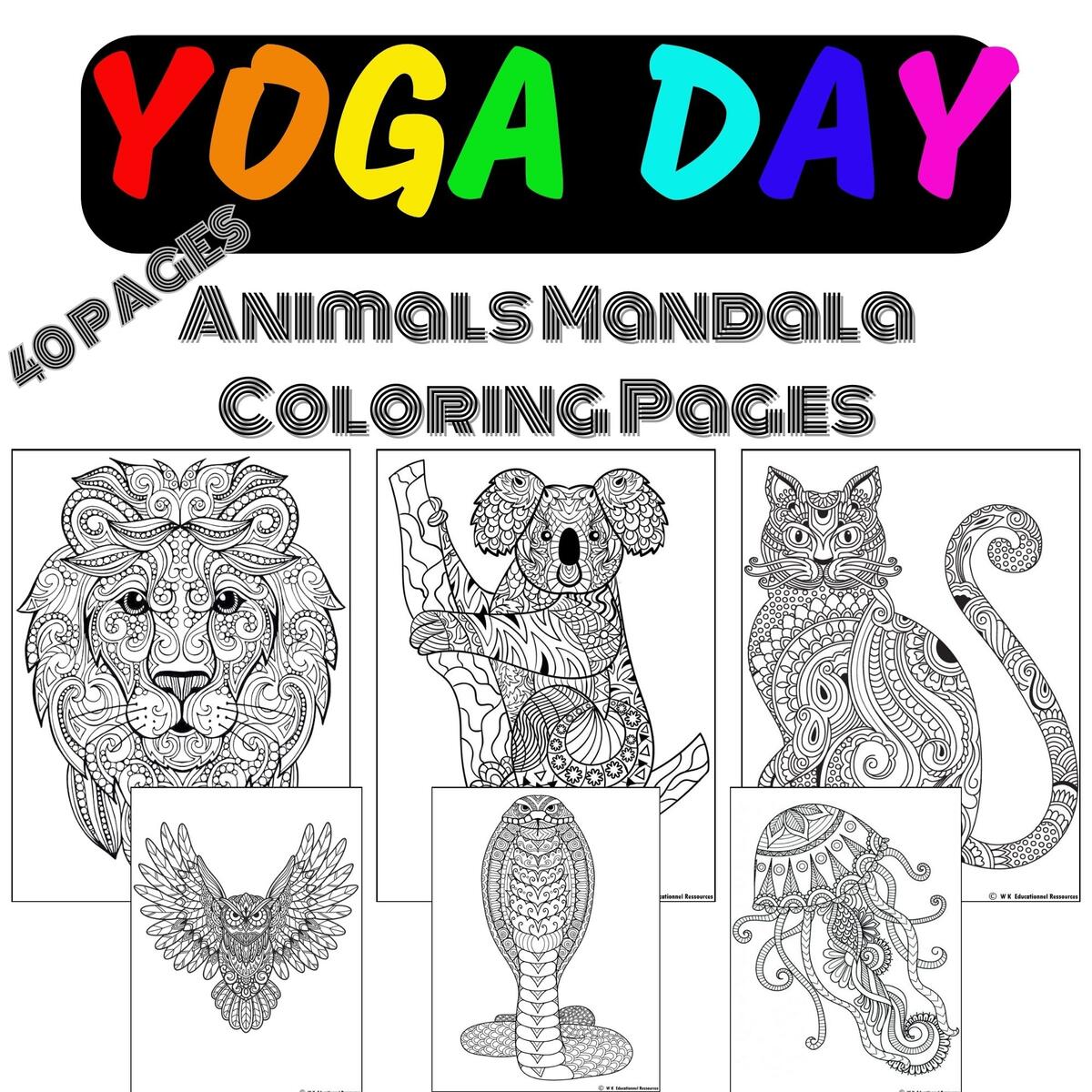 Yoga Day Activities 40 Fun Animals Mandala Coloring Pages Mindfulness Activities Made By Teachers