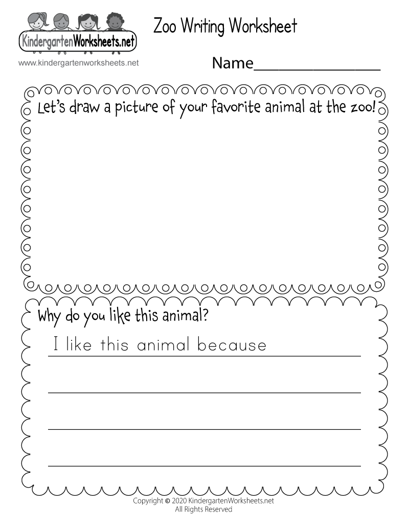 Zoo Writing Worksheet Free Printable Digital PDF Animal Words Worksheet For Kindergarten Free